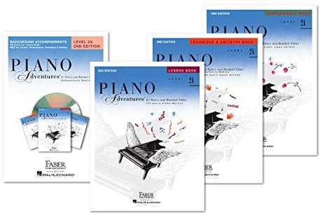 NEW! Faber Piano Adventures Level 2A Set (3 Books & 1 CD) - Lesson, Performance, Technique & Artistry, and Background Accompaniments CD Audio & MIDI Files