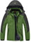 YSENTO Damen Winter Fleece wasserdichte Skijacke Outdoor Verdickte Softshell Warm Winddicht Wandern Funktionelle Atmungsaktive Jacke mit Abnehmbarer Kapuze(Grün,XL)