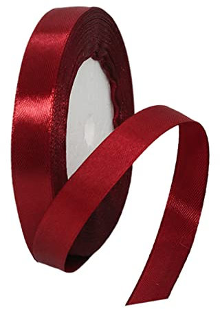 ATBEAMEN Burgundy Red Satin Ribbon 10mm for Gift Wrapping, Crafting, Cake, Hair Bow, Christmas Decoration, Wedding Car, 22M Double Sided