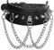 JewelryWe Schmuck Punk Halsband Damen Gothic Leder Choker Halskette Spikes Nieten Halsreif mit Ketten Verstellbarer Choker Kragen Lederband Schwarz