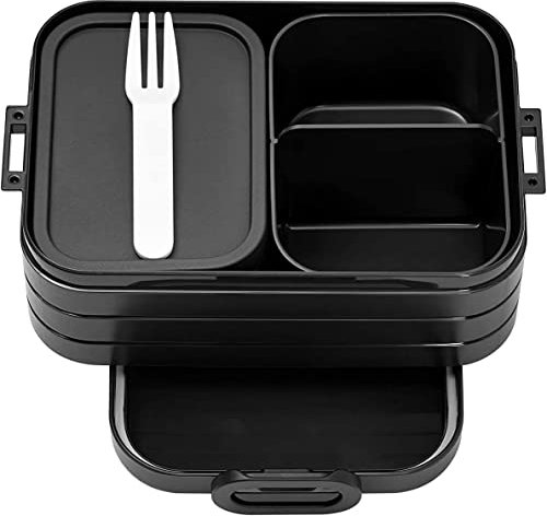 Mepal - Lunchbox Take A break Midi - Brotdose mit Fächern - Geeignet für bis zu 4 butterbrote - Ideal für mealprep - 900 ml - Limited Edition Schwarz - Black Edition