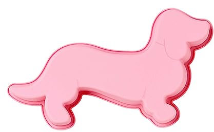 Tierform Schokoladenform Silikon Backform Niedlicher Dackel Welpe Kuchenform Küchenwerkzeug Rosa