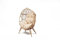 CONCEPT USINE | Fauteuil Oeuf sur Pieds Beige en Résine Noir Aspect Rotin | Design Jane | Structure en Acier | Coussin déperlant | Hamac Balançoire sur Pied terrasse Jardin Balcon | Résiste à l'eau