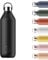 Chilly's Series 2 Gourde - Bouteilles isothermes en Acier INOX avec Double paroi, col Souple et poignée de Transport - Abyss Black, 1000ml