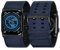 Tefeca Dual Series - Bracelet de rechange compatible avec Apple Watch/Apple Watch Ultra - Taille ultra large 49/45/44/42 mm - Toile bleue avec adaptateurs noirs