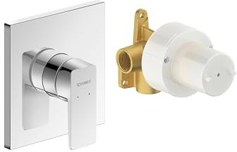 Duravit Manhattan Duscharmatur Set für 1 Verbraucher, inkl. Fertigmontageset mit Unterputz-Grundkörper, Einhebel-Brausemischer mit Keramikmischsystem, Chrom