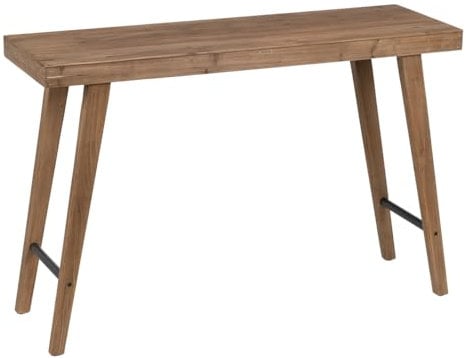 LOLAhome Consola Tronco Recta Natural de Madera de 120x40x80 cm