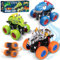 POWZOO Monstertruck,3 Stück Dinosaurier 360 Grad Rotierende Trägheit Fahrzeug Auto Spielzeug,Reibung Zurückziehen Spielzeugautos Monster Trucks.für 3+ Jahre Kinder Geschenke.