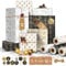 Weihnachtspapier Geschenkpapier Edel 4 Rollen, Geschenkpapier Weihnachten Rollen 12m, Weihnachtsgeschenkpapier mit 10m Seil Kraftpapier + 6 Anhänger + 12 Aufkleber Vintage Papier Set (43cm×3m 4 Rolle)