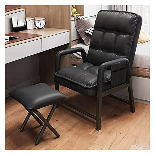 GAONUDAN Ledersofa-Stühle, Sessel, Wohnzimmerstuhl, Akzentstuhl, Lounge-Freizeitstühle, Lesesessel für Schlafzimmer, Wohnzimmer, einzelner, hoher Rücken, moderner gepolsterter Akzentstuhl (Farbe: Ner