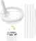 Ersatzdeckel für 30oz Becher, 1 Packung Auslaufsichere Tumbler Ersatz für Stanley IceFlow 0.89L, wiederverwendbare Becherabdeckungs-Sets mit 4 Strohhalmen und 1 Reinigungsbürste (white, 30oz)