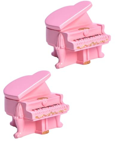 WHAMVOX 2 Stück Miniatur Klavier Modell DIY Mini Piano Resin Ornament Realistisches Puppenhaus Zubehör Langlebig und Detailgetreu für Miniaturmöbel und Wohnzimmerschmuck