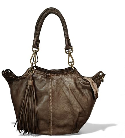 Bayside BS575 Hobo Gaia Tasche aus echtem Leder, Veritas, Large