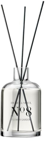 BUTLERS Raumduft 250 ml Flower Garden No. 8 - HOME & SOUL - Diffusor mit Rattan Duftstäbchen für ätherische Öle | Deko Badezimmer & Raumerfrischer für Büro | Raumparfum für die Wohnung
