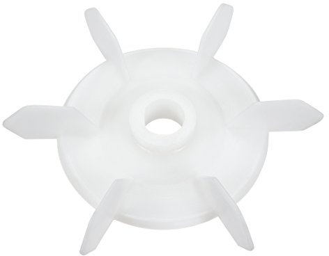 sourcing map Motor Fan Blade 148mmx20mm D Shape Bore White Engineering Plastic with 6 Vanes