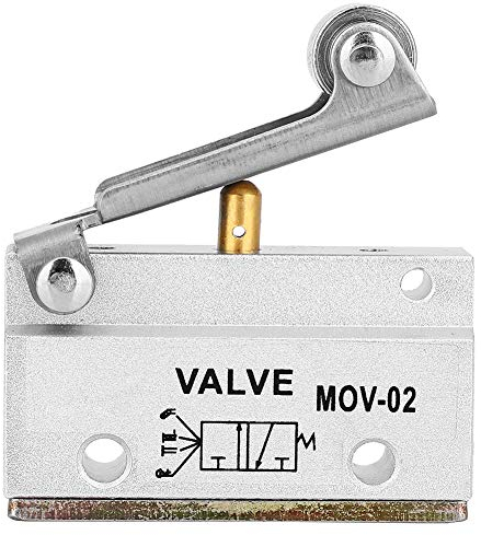 Pneumatischer Schalter Schaltventil Mechanisches Ventil für Mechanische Geräte MOV-02 G1/8 Luftgewinderollenhebel Handsteuerventile 0-0,8 MPa