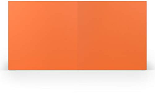 PAPERADO 50 Faltkarten Quadratisch - 15,7 x 15,7 cm - Orange gerippt - 220 g/m² - Blanko Doppelkarten Klappkarten Einladungskarten Basteln Geburtstag Hochzeit