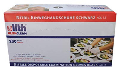 Handschuhe Nitril puderfrei 200 Stück - SCHWARZ (Größe S)