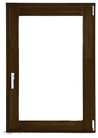 UNICA INFISSI - Finestra 1 Anta In Legno con Anta Ribalta - Verniciato in 6 colori a scelta - Vetrocamera bassoemissivo e antinfortunio - 4 Misure a scelta (870x1255 (Sinistra), T21 Noce Brennero)