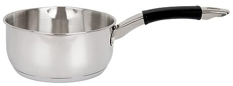 Royal Cuisine Stainless Steel Milk/Tea pan Egg/Water Boiling Pot with 2 Pouring Lips Induction hob Soup Warming Sauce pan 18cm