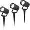 HOFTRONIC - 3er Spikey LED Strahler mit Erdspieß 4 Watt 6500K Schwarz IP64 Wasserdicht Außenlampe für die Beleuchtung von Garten, Terrasse, Pflanzen, Wegen, Teich Außen-Strahler Gartenstrahler