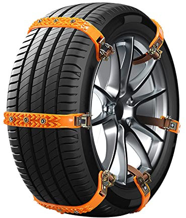 Schneeketten Auto Universal, Kette Schneekette Rad Gürtel Winter Gurt, Anti Rutsch Ketten Einfache Montage, Anfahrhilfe Wohnmobil, Schneeketten Selbstspannend für LKW/Fahrzeug/Auto Reifen (6Pcs)