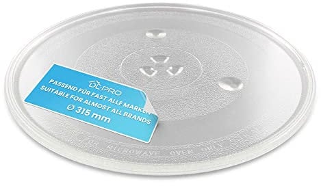 DL-pro Plato giratorio universal de 31,5cm para microondas plato de cristal redondo con 3 botones y diametro de 315mm