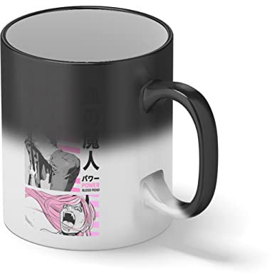 Power Chainsaw Anime Gore Denji Pochita Makima Black Magic Coffee Mug