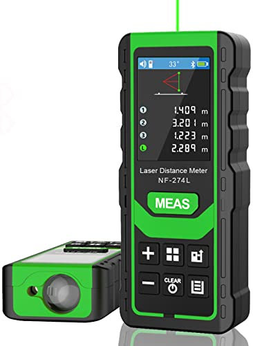 Laser Measure Green Beam 60M/196Ft, Digital Laser Distance Meter Accurate Measurements Tool with Clear Backlight, USB Rechargeable, Voice Broadcast, Measure Volume/Area/Pythagorean, Green Light
