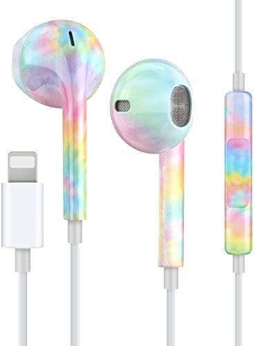 Vunake iPhone Earphones Wired Headphones Earbuds with Microphone Volume Control Heavy Bass Stereo Noise Canceling Compatible with iPhone 14 Pro Max/13/12/11/X/8