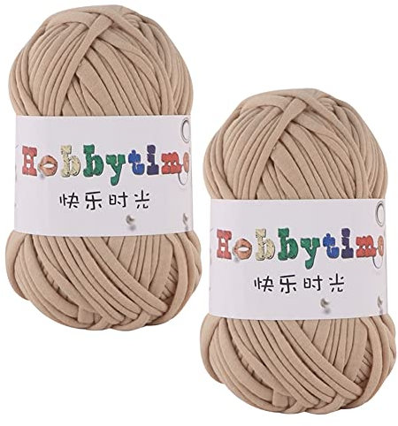 2 Pezzi Filato di Maglietta Filato all'Uncinetto, Filato per Tessitura All'Uncinetto, Filato Maglieria Filato Tessuto Crochet Panno per Tessitura Cesti di Filati All'Uncinetto