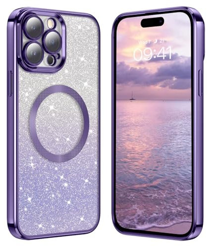 DOMAVER Case for iPhone 12 Case,iPhone 12 Pro Slim Fit Glow in The Dark Purple