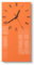 DEQORI Glasuhr | horizontal 30x60 cm | Unifarben - Orange | große XXL Design Uhr aus Glas | leise Wanduhr für Wohnzimmer & Küche | Moderne Hingucker Uhr für die Wand
