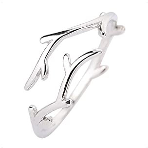 KONFEN Ring Verstellbar Silber 925, Fidget Ring Offen Dornen Zweig Ringe Men Women Zeigefinger Verstellbare, Fußringe Zweifingerring Vintage Retro Daumenring Ring Männer Modeschmuck