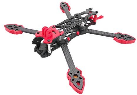 KENANLAN Quadcopter Rahmen Kit, FPV Racing Drohne Rahmen Professioneller 225mm Radstand Carbon Fiber Quadcopter Rahmen RC Drone Zubehör (Rot)