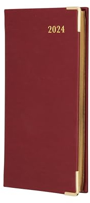 Collins Debden Classic 2024 Terminplaner Slimchart Wochenansicht Business Planer (mit Terminen) - Business Planer und Organizer - Januar bis Dezember 2024 Terminplaner - Wochenplaner - Rot -