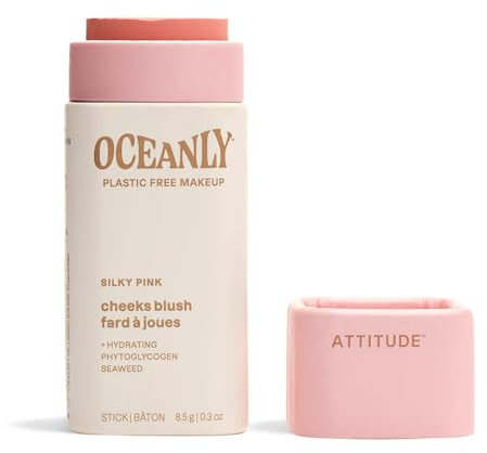 ATTITUDE Oceanly Rouge, EWG Verified, Phtyoglykogen, feuchtigkeitsspendend, Inhaltsstoffe aus natürlichen Ursprungs, veganes Make-up, Silky Pink, 8,5 g