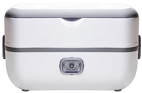 2L Large Portable Heated Electric Lunchbox for Home Electric Lunchboxes for Adults with Detachable 304 Separate Stainless Steel Containers for Cooking Multifunction (S(single layer))