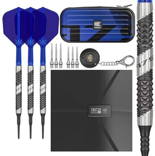 Target Darts 975 Ultra Marine 18G 97.5% Wolfram Soft Tip Dart Satz with K-Flex