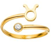 Purelei® Sternzeichen Ring Stier (Gold) – Wasserfester Damenring aus langlebigem Edelstahl – Verstellbare Ringe von Größe 50 bis 60 – Modeschmuck für deinen individuellen Look