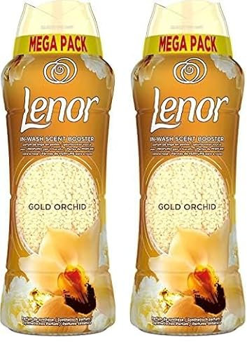 Lenor Unstoppables Perlas Lavadora Perfumadas, 42 Lavados, 570 g, Perlas Suavizante Para Ropa, Potenciador de Frescor para el Lavado, Fragancia Orquidia Dorada (Paquete de 2)