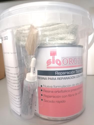 Kit de réparation en fibre de verre complet résine + couverture + catalyseur + accessoires