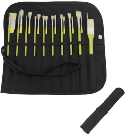 CSENASON Paint brush roll,Paint Brush Holder, 22 Slots Paint Brush Storage, Roll Up Storage Bag Holder Canvas Wrap for Acrylic Watercolor Oil Face Brush