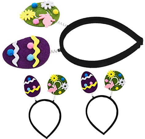 Ipetboom 3 Pièces Bandeau Coquille D'oeuf Bandeau De Lapin De Pâques Farceur De Panier De Pâques Cerceau De Cheveux D'oeuf De Pâques Coiffe De Pâques Manquer Déguisement Feutrine