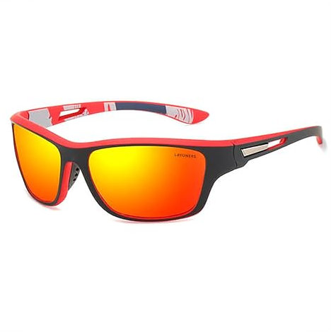 Layoners Calpherion Sonnenbrille, Herren Sport-Sonnenbrille, Polarisiert, Blendfrei, UV400-Schutz, Hochauflösende Optik, Universelle Passform, Trendy (Orange)