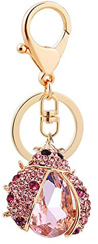 BYNYXI Niedlicher Käfer Schlüsselanhänger, Strass Marienkäfer Legierung Diamant Marienkäfer Tierform Schlüsselanhänger Persönlichkeit Anhänger Schlüsselring für Frauen Mädchen Handtasche Anhänger