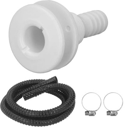 Tuyau De Pompe De Cale, 3/4 Pouces 2,05m Kit D’Installation Marin Colliers Inclus ABS + Caoutchouc Système de Vidange Flexible pour Bateaux