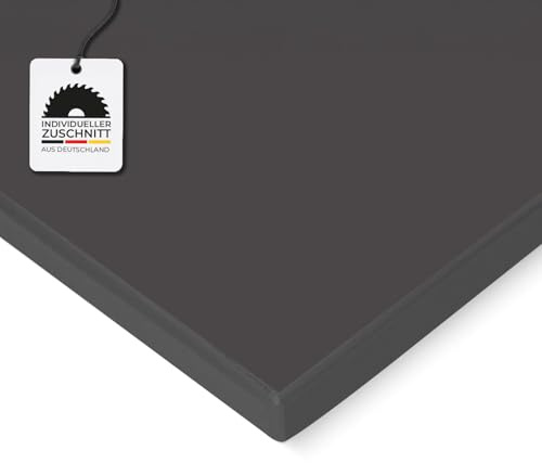 HausFux Spanplatte nach Maß - 1,9 cm stark, melaminbeschichtet, mit ABS-Kante - Made in Germany - für Möbel- und Innenausbau (Basalt Grau, 50 x 30 cm)