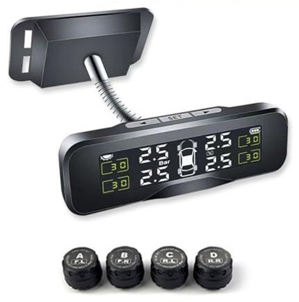 Reifendrucksensor-Überwachungssystem, freie Winkeleinstellung mit LCD-Display, TPMS, universeller Auto-Detektor, Drucküberwachung in Echtzeit mit externem Ventil