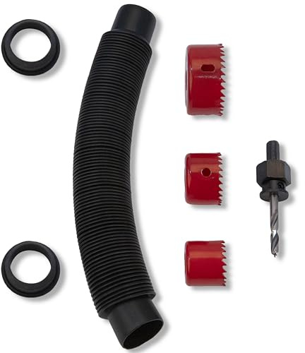 Rain Barrel Hose Connector Kit, with Hose and 2 Gaskets and 3 Hole Saw